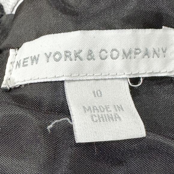New York Company Dress Size 10 Black White Striped Chic Linen Cotton BLEMISH - Picture 7 of 7